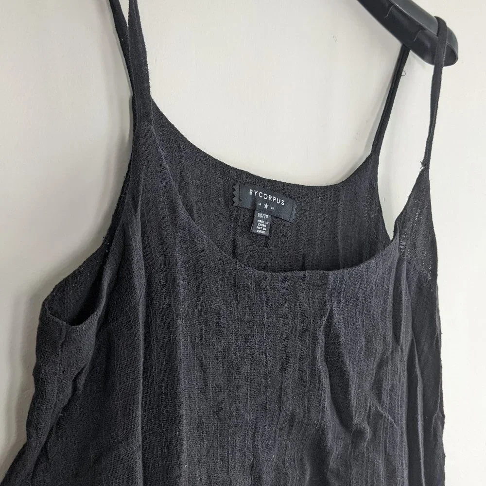 ByCORPUS | Black Gauze Drop-Waist Tank Dress Size XS - Picture 5 of 7